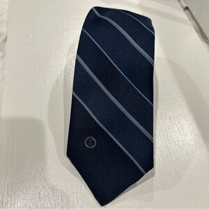 Navy Blue Striped Tie. Halston III.  EUC